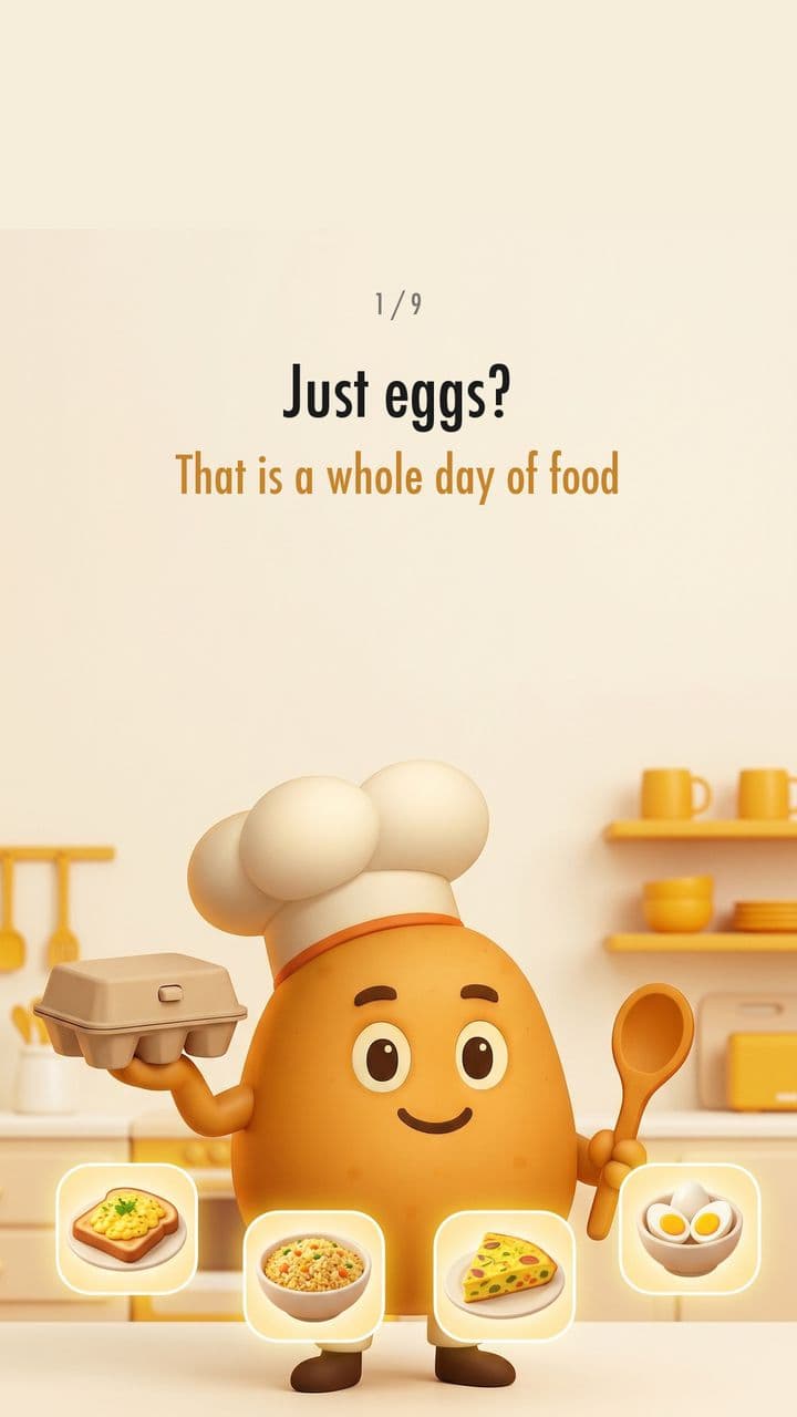 Eggs, breakfast to dinner