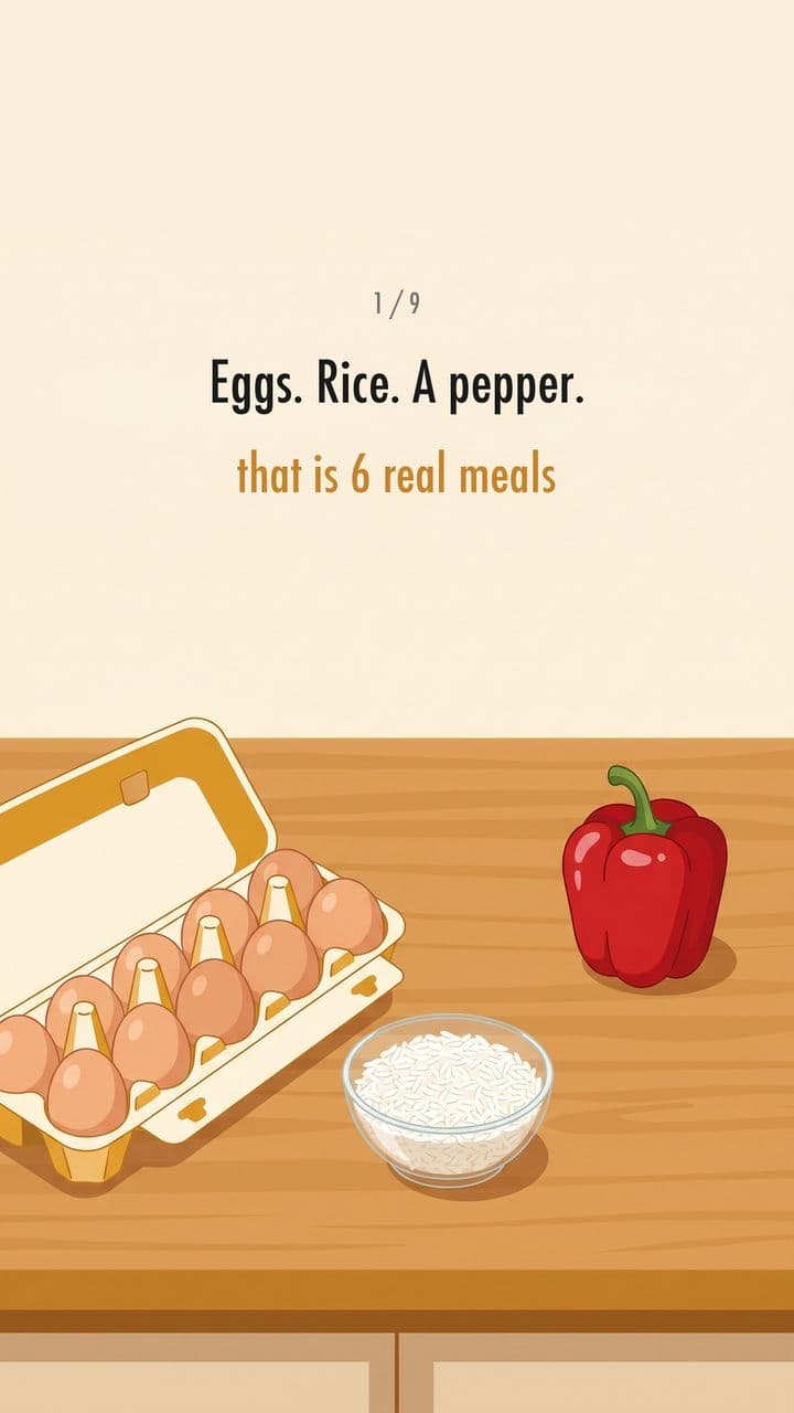 Eggs, rice and a pepper