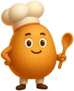 The Pann mascot, a small chef with a big hat