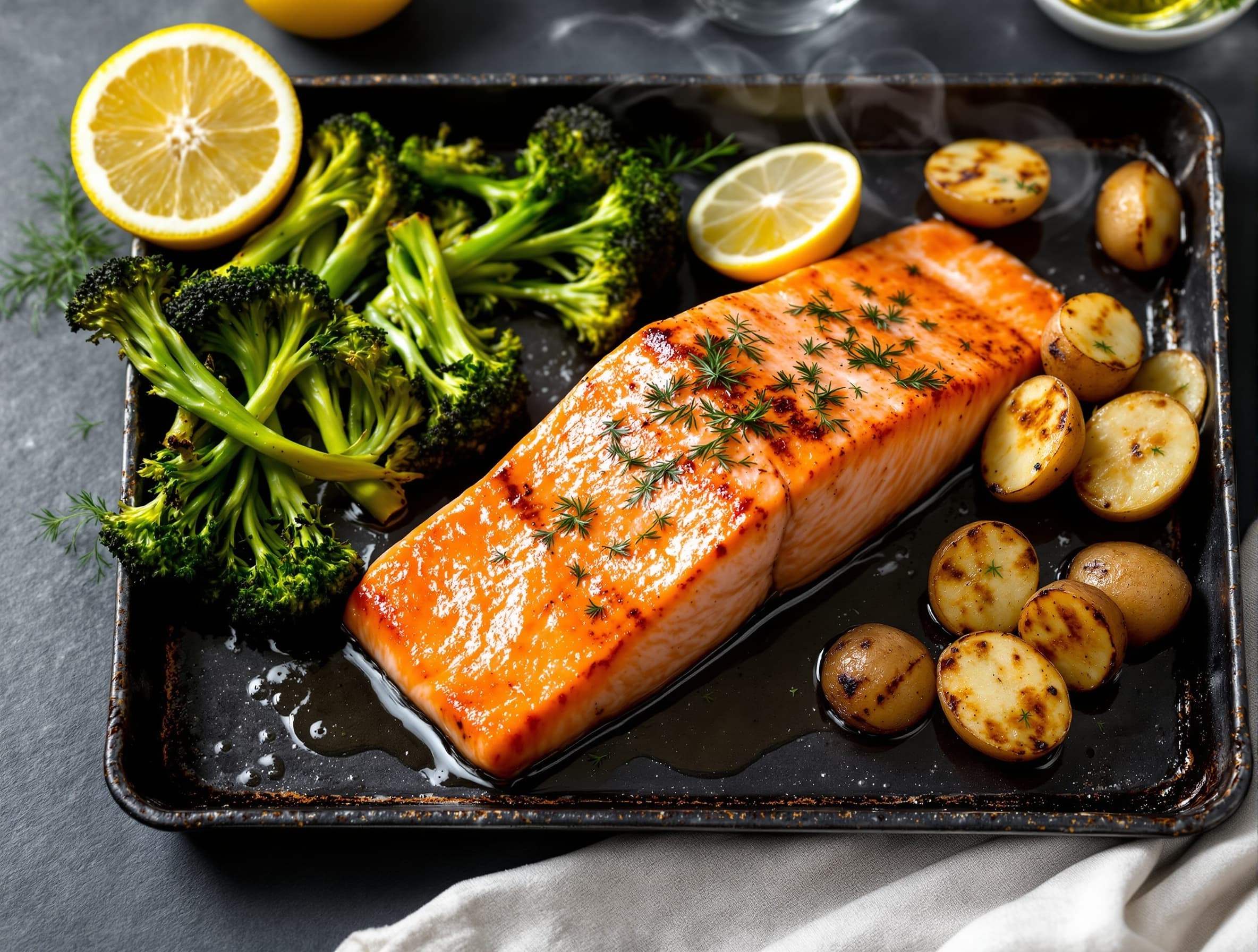 Sheet-Pan Salmon and Broccoli