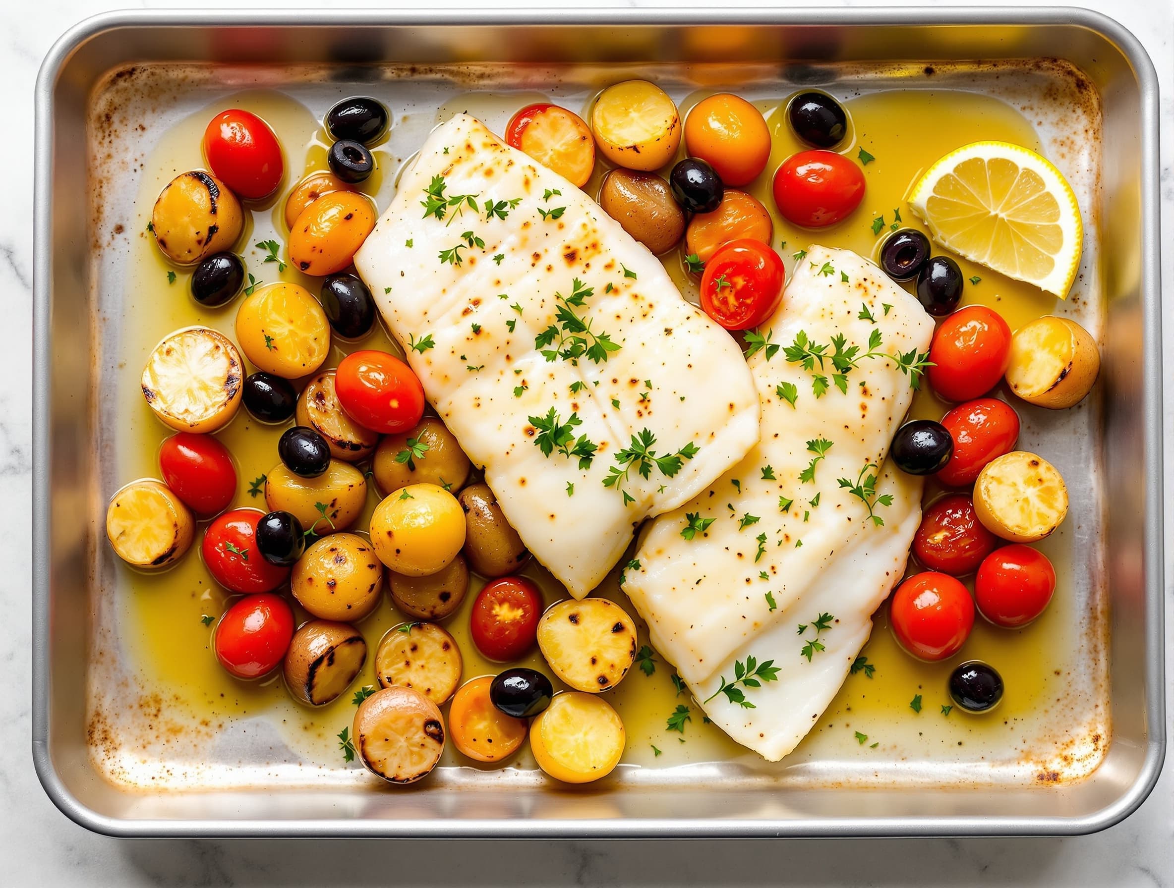 400-Calorie Cod Traybake