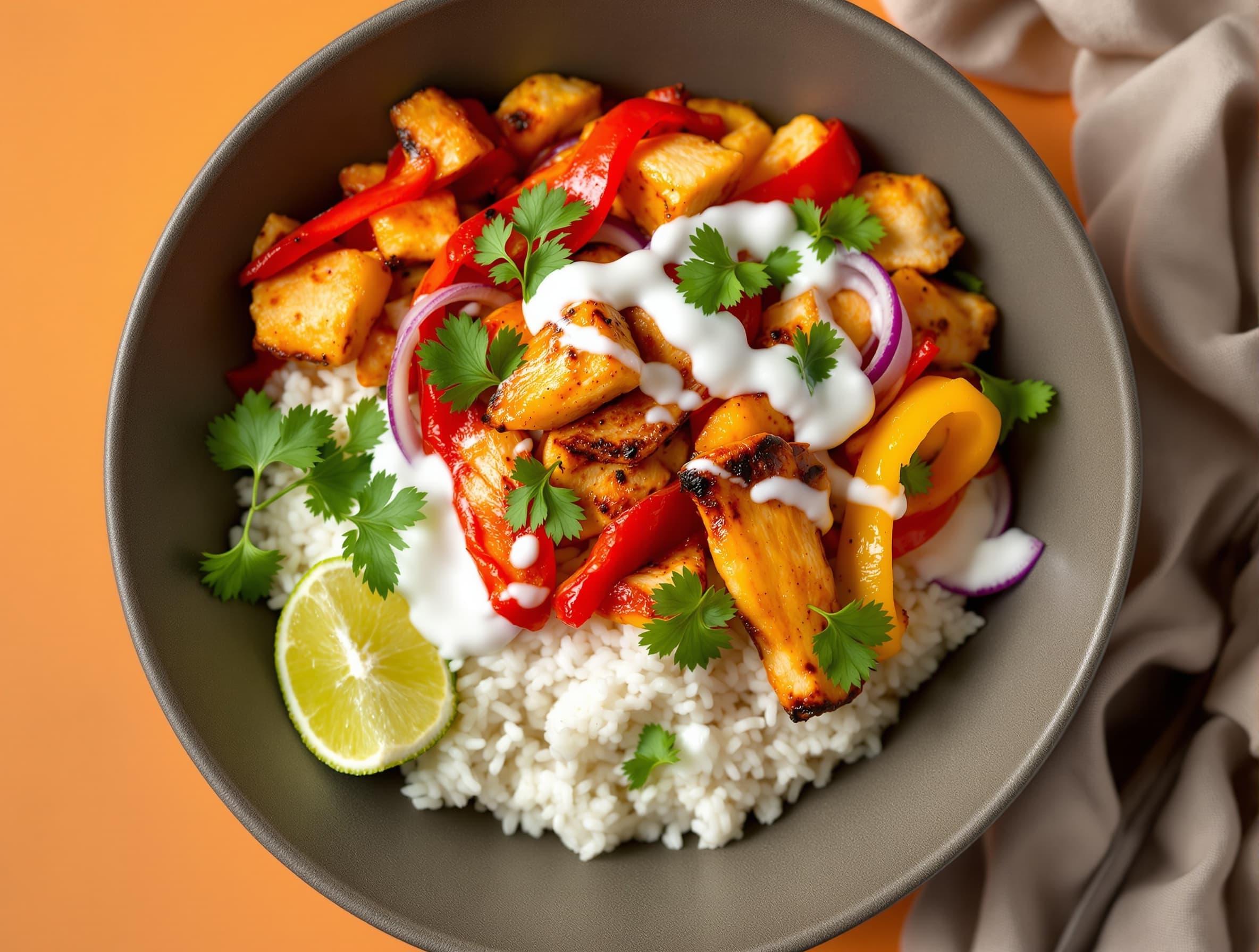 500 Calorie Chicken Fajita Bowl