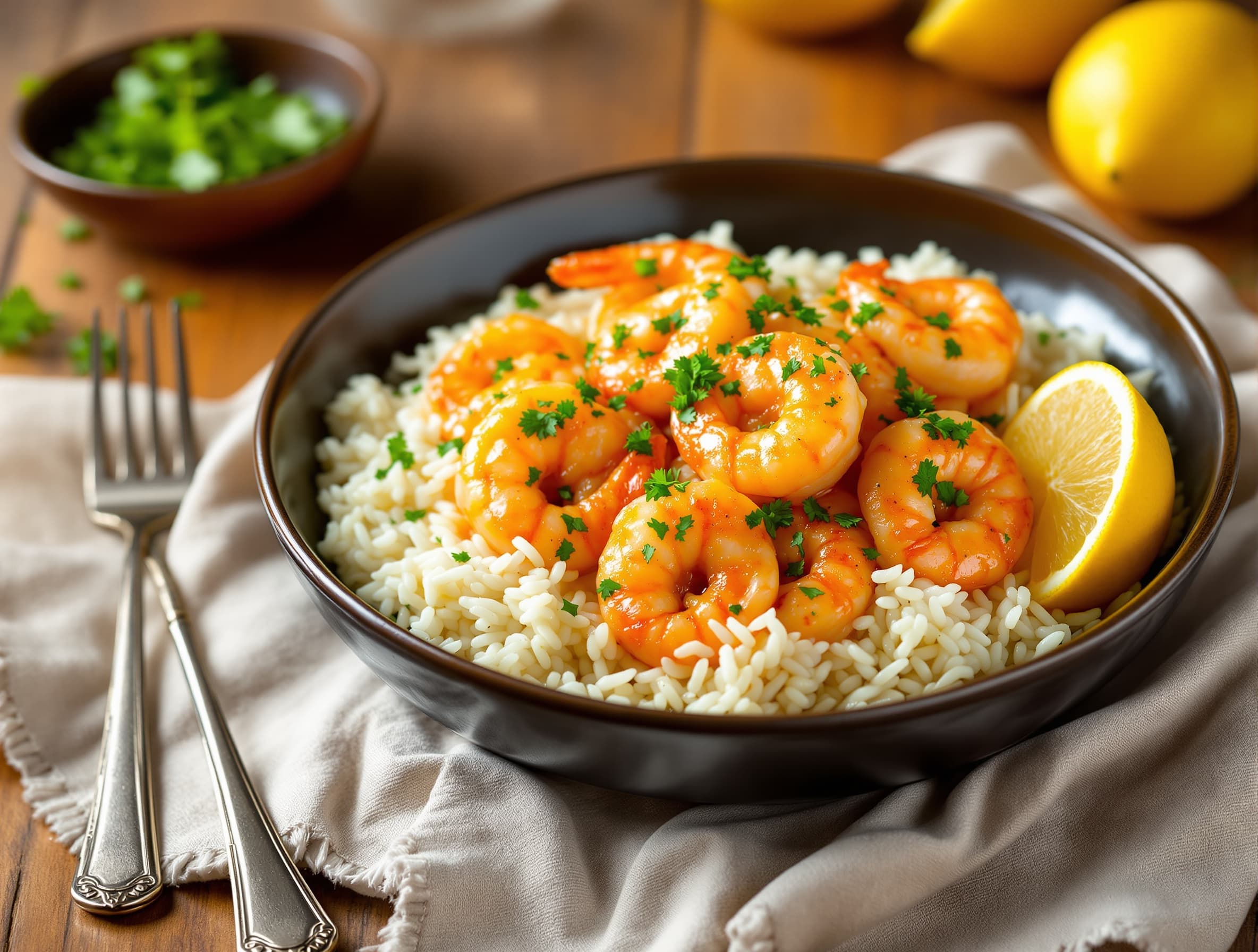 Garlic Butter Shrimp and Rice in 20 Minutes