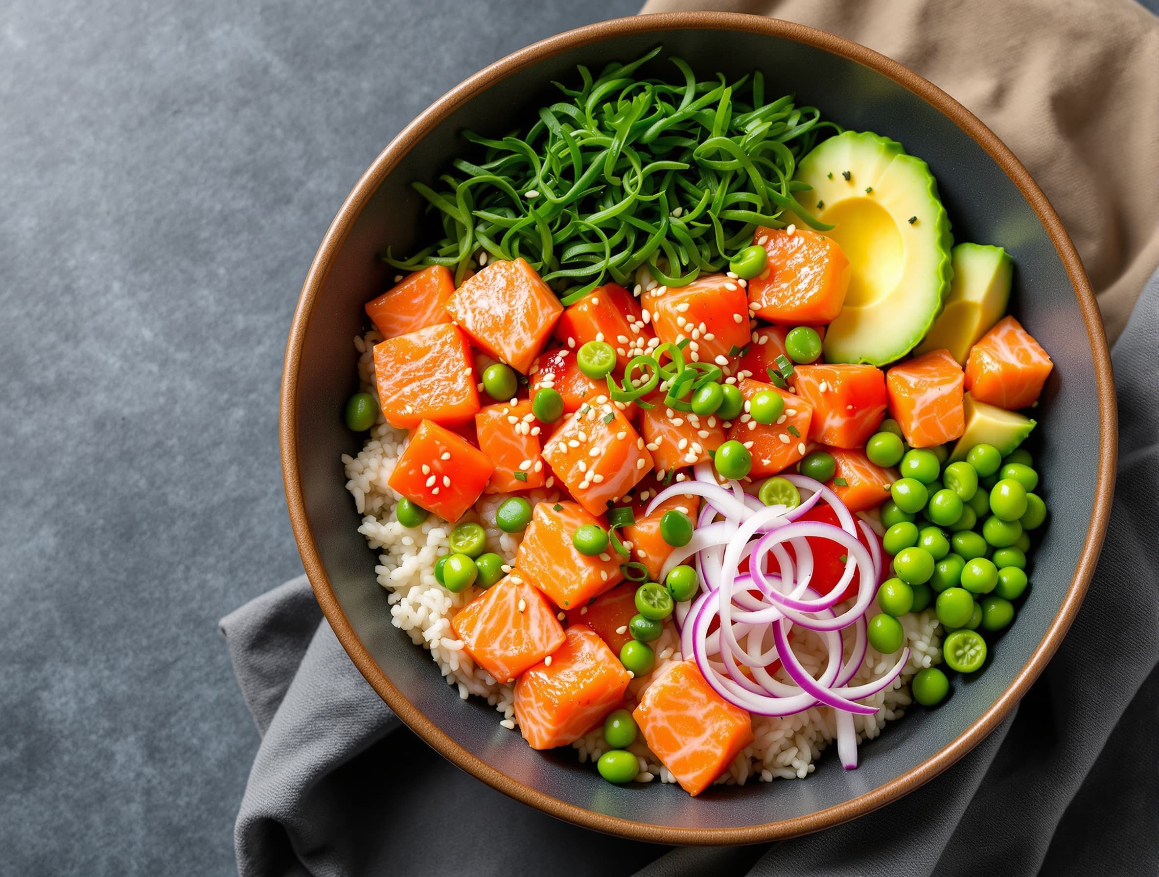High-Protein Salmon Poke Bowl
